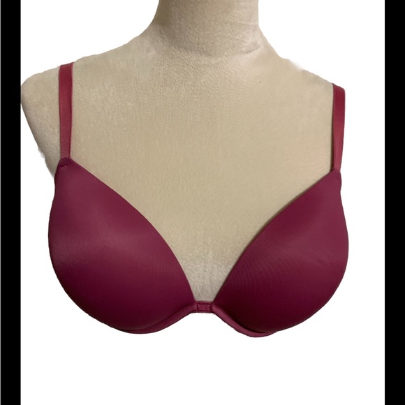 PINK by Victoria Secret Wear Everywhere Super Push Up Bra Magenta 34DD NWOT - Picture 1 of 4
